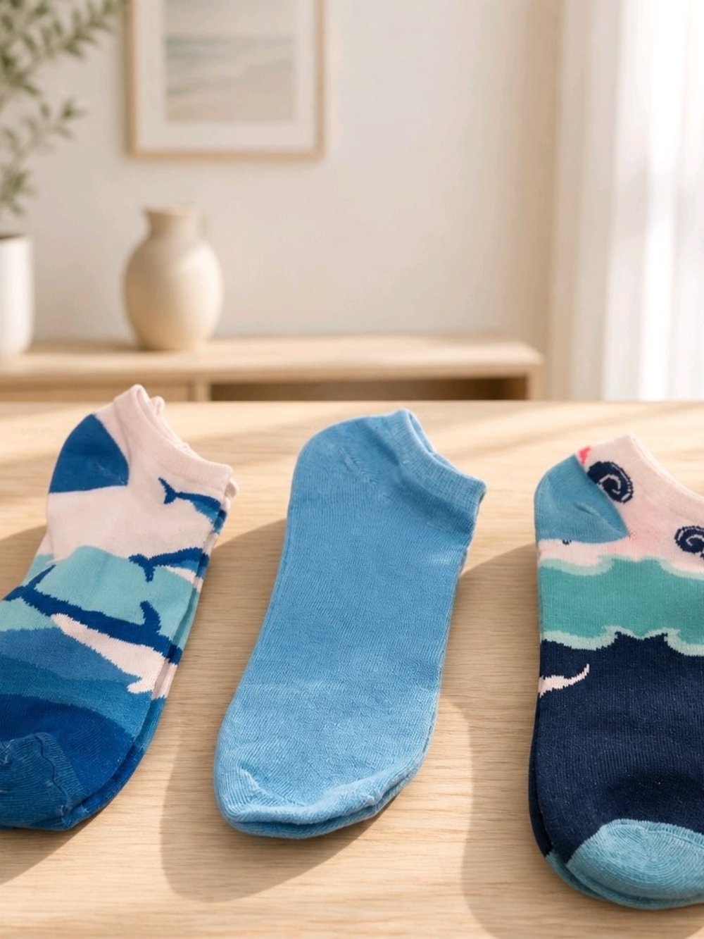 Women’s Low-Cut Socks – Blue Mix (Pack of 3)